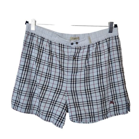 Burberry Men's Blue Nova Check Plaid Classic Cotton Boxers Tartan Plaid Large - Picture 1 of 11